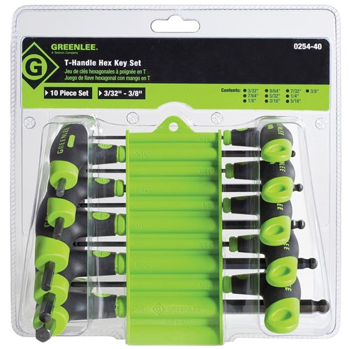 Greenlee 0254-40 10 Pc T-Handle Hex Key Set