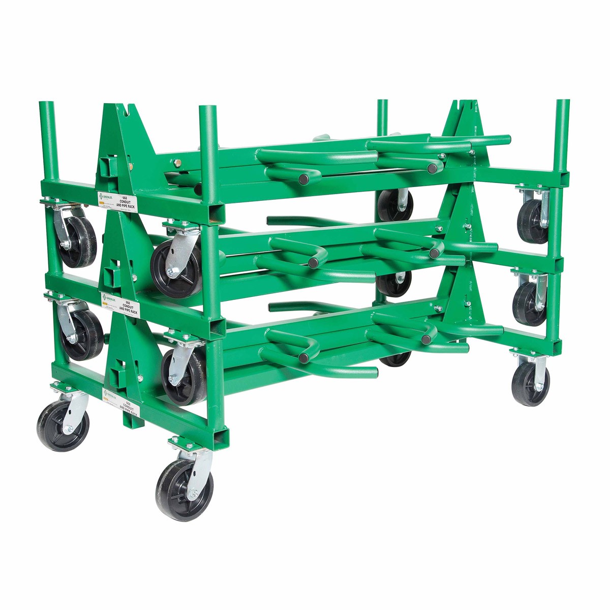 Greenlee 668 Mobile Conduit and Pipe Rack with Casters