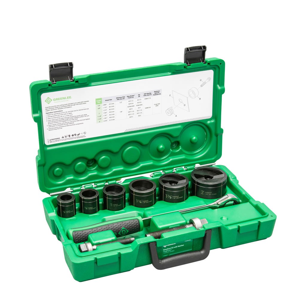 Greenlee 7238SB Slug-Buster Knockout Kit with Ratchet Wrench 1/2