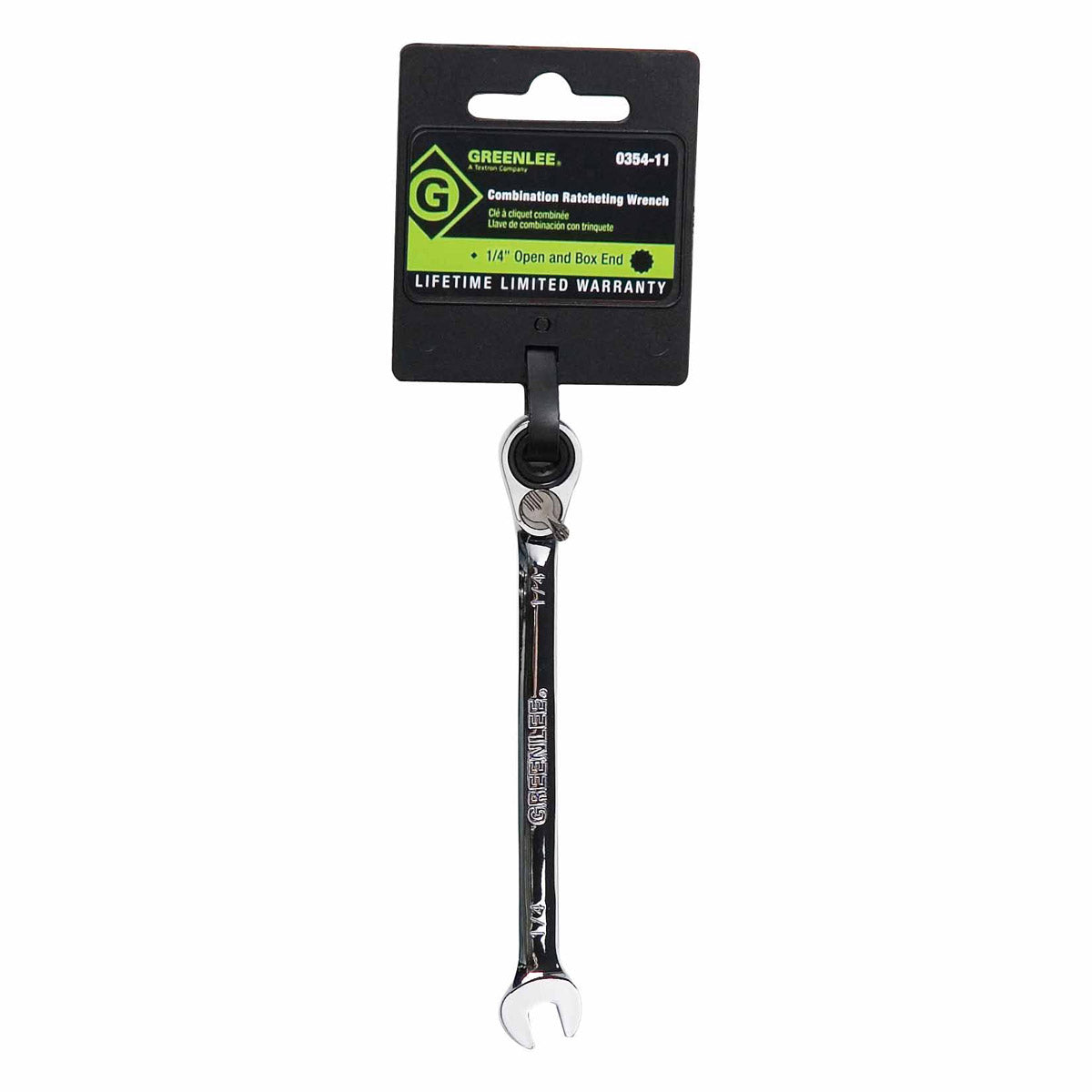 Greenlee 0354-11 Combination Ratcheting Wrench 1/4"