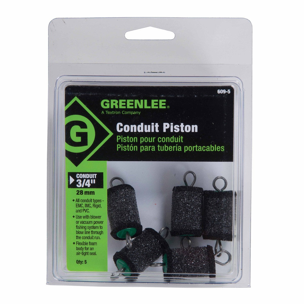 Greenlee 609-5  Piston for 3/4" Conduit - All Types (5 pack)