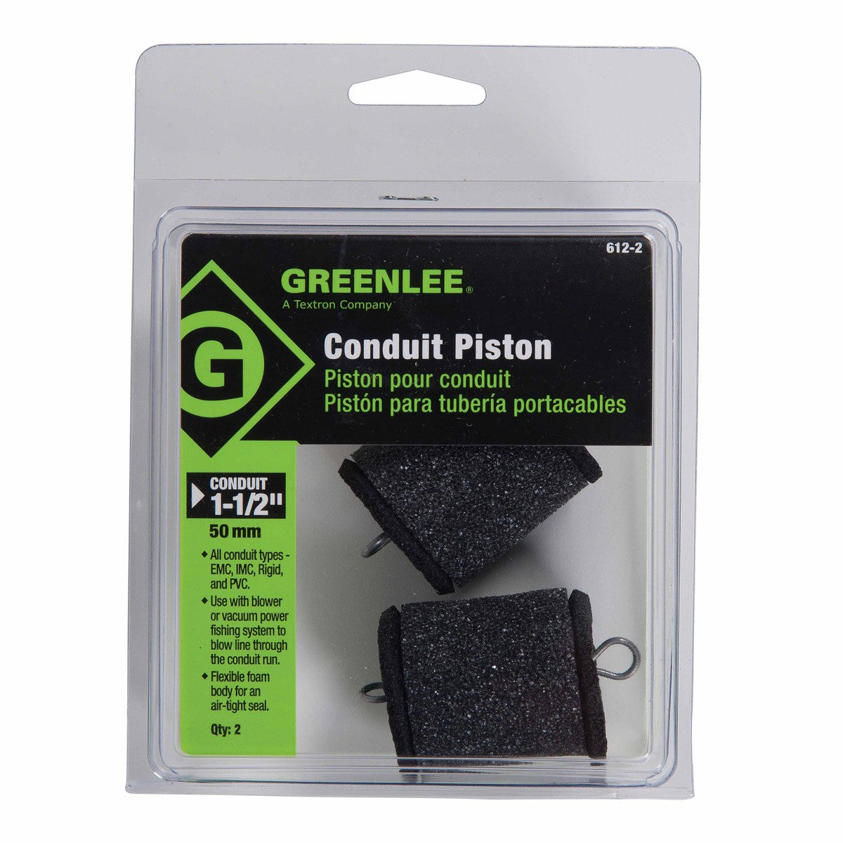 Greenlee 612-2 Piston for 1-1/2" Conduit - All Types (2 pack)