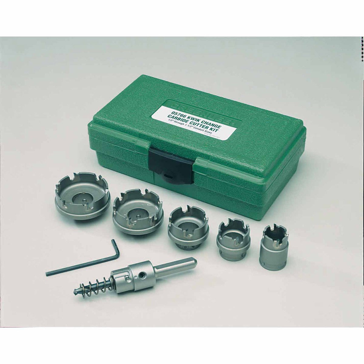 Greenlee 660 Quick Change Stainless Steel Hole Cutter Kit (7/8", 1-1/8", 1-3/8", 1-3/4", 2")