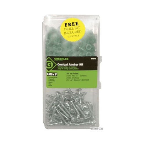Greenlee 84012 #10 #12 Plastic Conical Anchor Kit