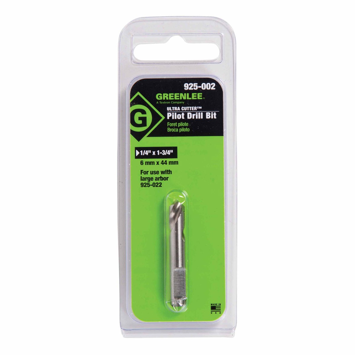 Greenlee 925-002 Large Pilot Drill 1/4"