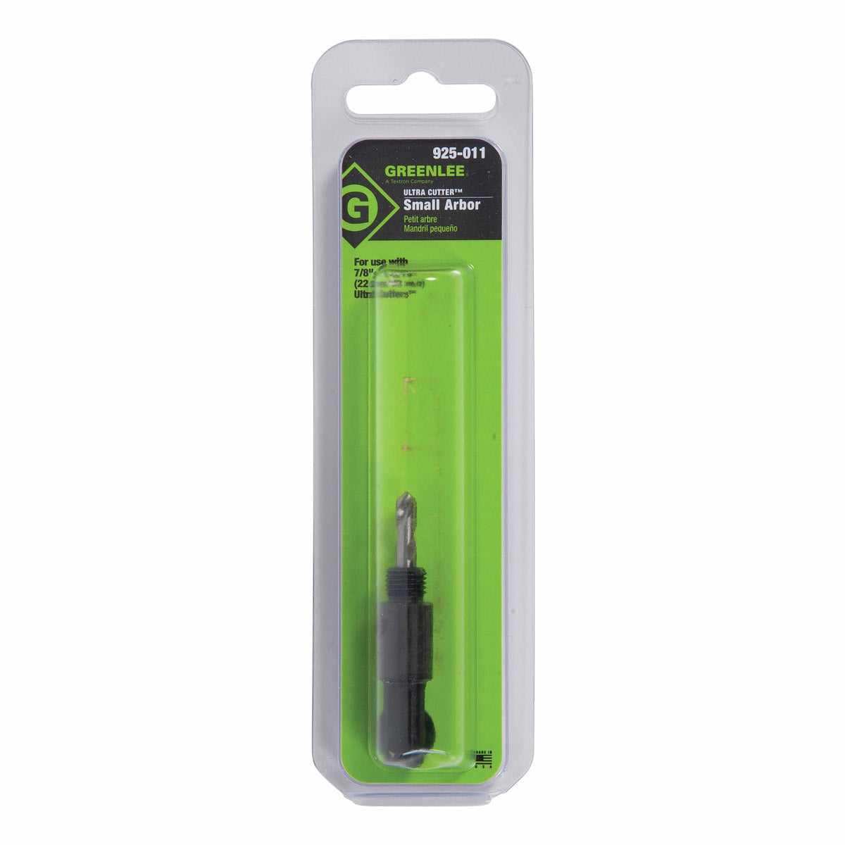 Greenlee 925-011 Small Arbor with Pilot drill for 7/8" to 1-1/8" Size Cutter