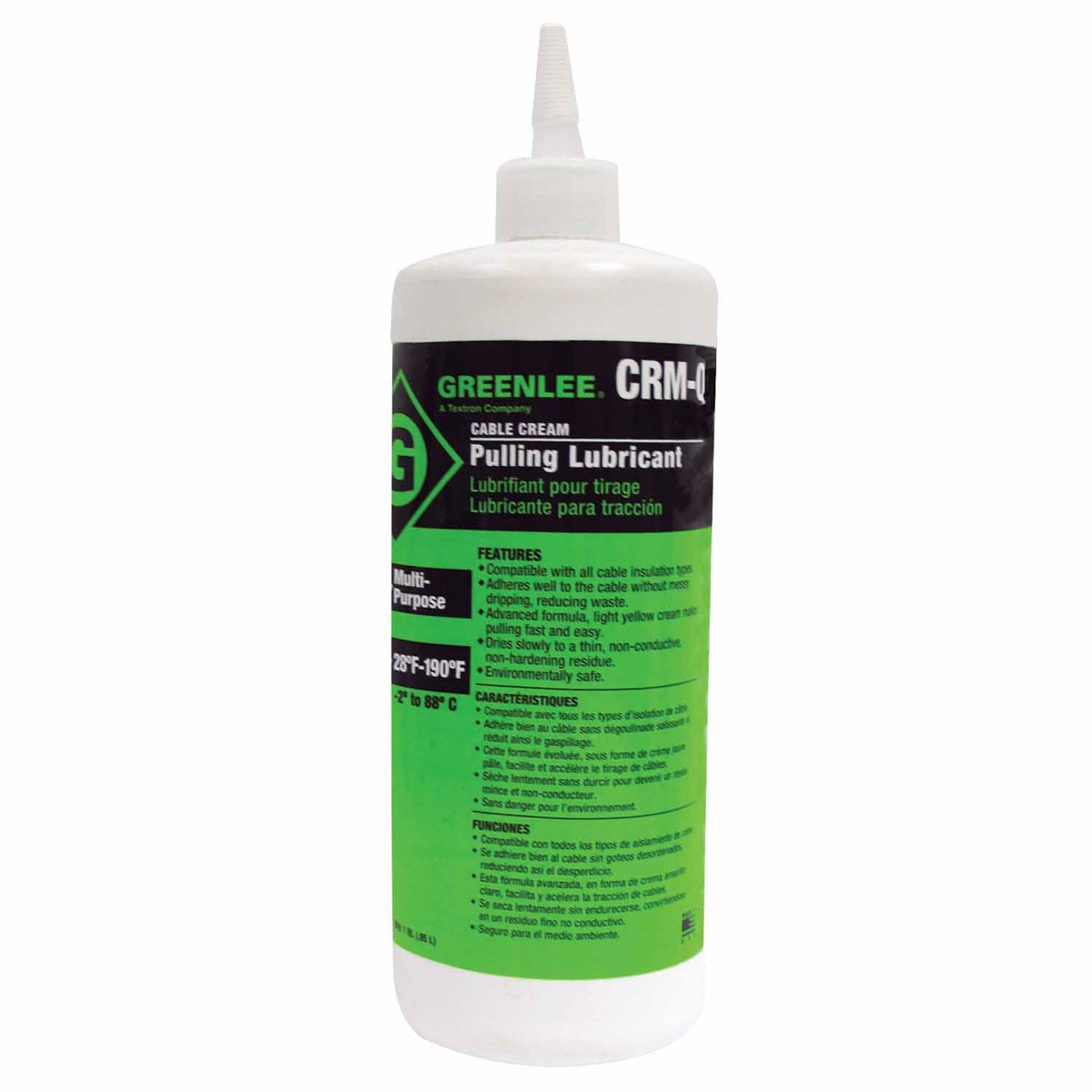 Greenlee CRM-Q Cable-Cream Cable Pulling Lubricant - 1 Quart