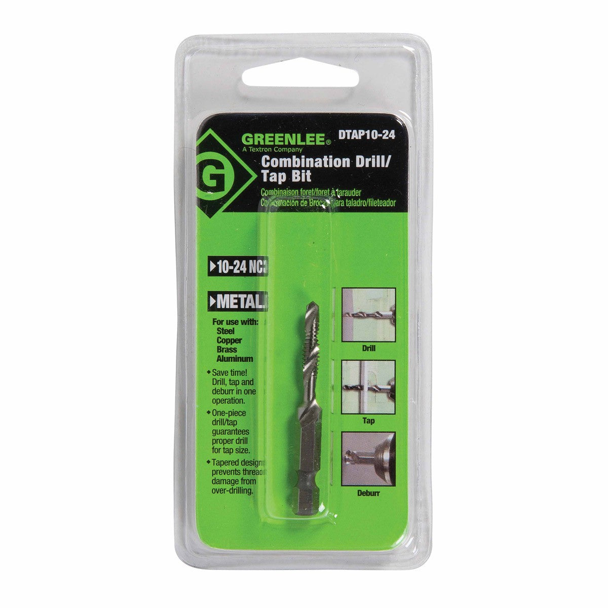 Greenlee DTAP10-24 DRILL/TAP, 10-24