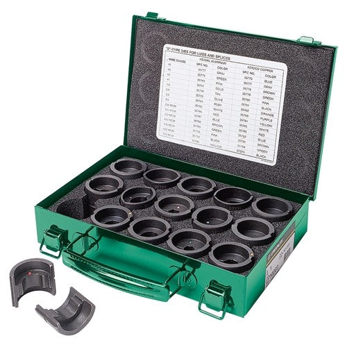 Greenlee KD12CU 12-Ton Crimping Die Kit for #6 - 750 Copper Connectors