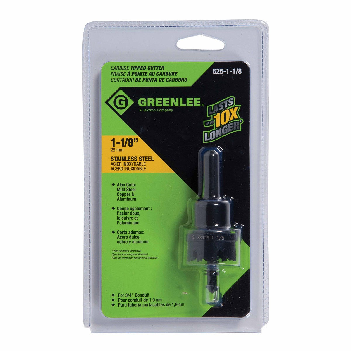 Greenlee 625-1-1/8 1-1/8" Carbide-Tipped Hole Cutter